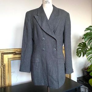 Vintage ‘90s Evan Picone grey polka dot blazer sz M - sz 8 / 10